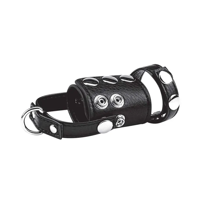 Blue Line Men Male Sex Toys Cock Ring With 2 Ball Stretcher And Optional Weight Ring
