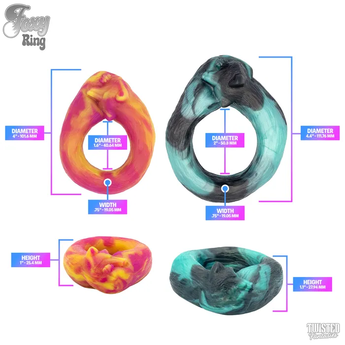 Male Sex Toys Premade Large Foxy the Fox Cock Ring Twisted Fantasies