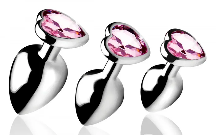 Anal Booty Sparks Pink Heart Anal Plug Set