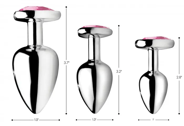 Anal Booty Sparks Pink Heart Anal Plug Set