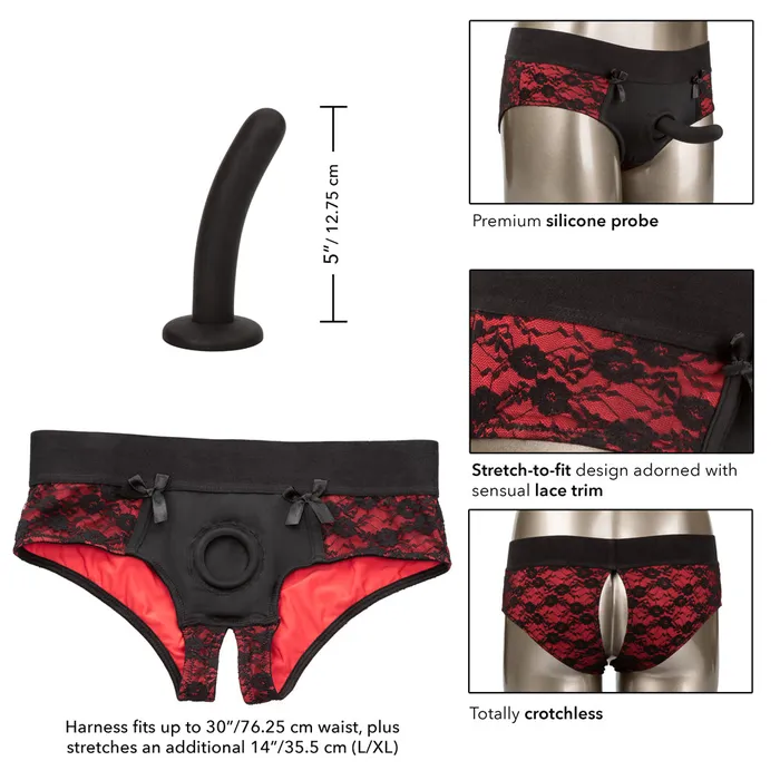 California Exotics Female Sex Toys Scandal Crotchless Pegging Panty Set