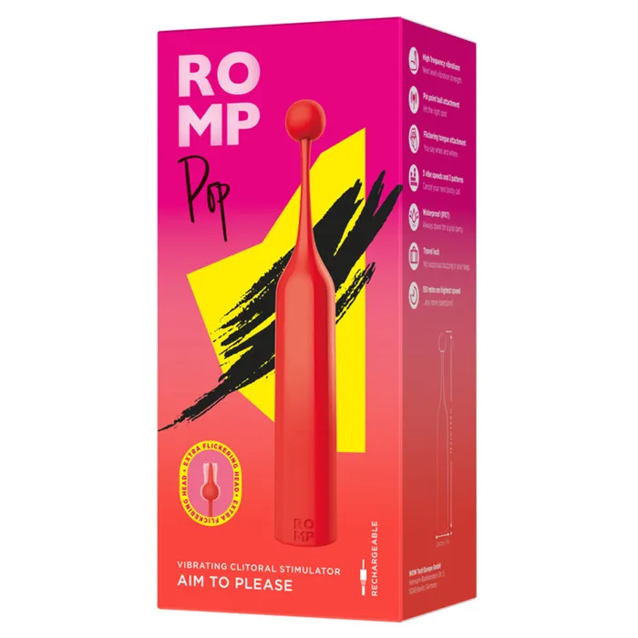 Romp Female Sex Toys Romp Pop HighFrequency Clitoral Vibrator With Interchangeable Heads