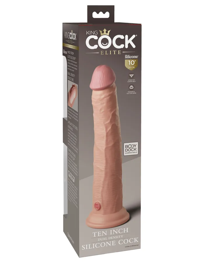 Dildos King Cock Elite 10 Inch Dual Density Silicone Cock Light Pipedream