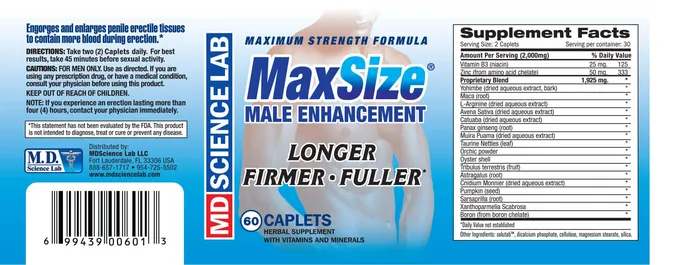 Male Sex Toys MD Science Lab Max Size 60Piece Male Enhancement Supplement