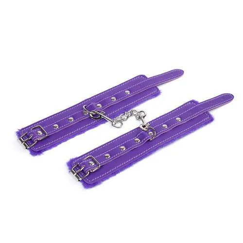 Moonwell Vibrators 2322M Purple Fur Lined Wrist or Ankle Cuffs LAST CHANCE Final Closeout