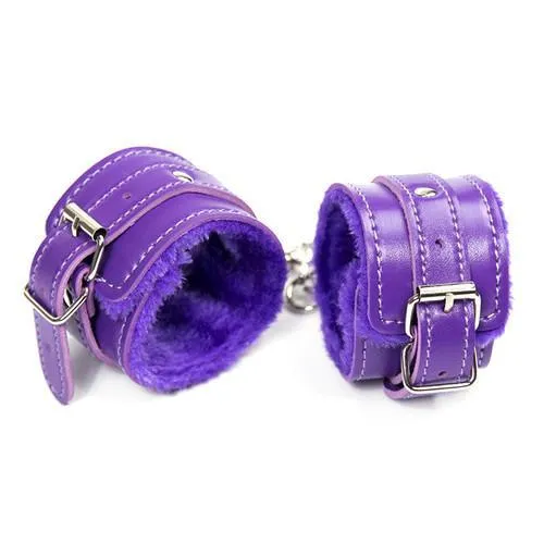 Moonwell Vibrators 2322M Purple Fur Lined Wrist or Ankle Cuffs LAST CHANCE Final Closeout