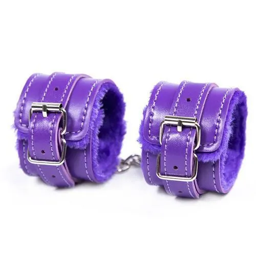 Moonwell Vibrators 2322M Purple Fur Lined Wrist or Ankle Cuffs LAST CHANCE Final Closeout