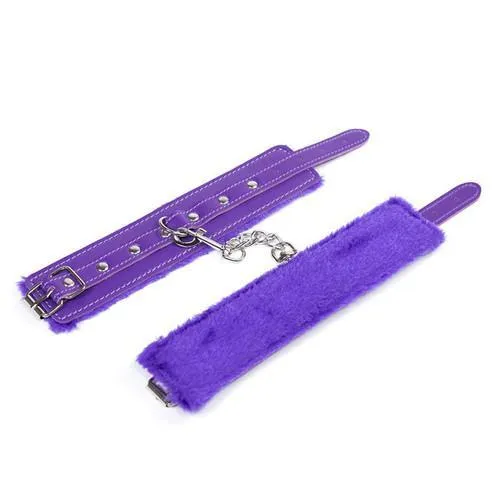 Moonwell Vibrators 2322M Purple Fur Lined Wrist or Ankle Cuffs LAST CHANCE Final Closeout