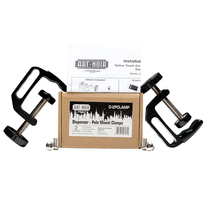 Anal Adenna Art Noir Clamp Set for Tattoo Towel Wall Dispenser Set of 2