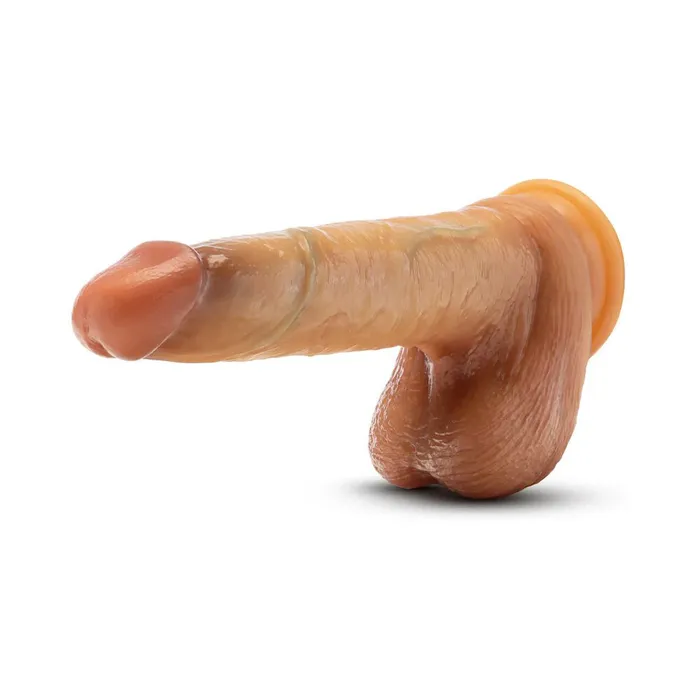 DaVinci Ultra Realistic 8 Inch Silicone Dildo with Sliding Foreskin Caramel Blush Female Sex Toys