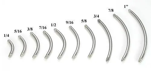 Dildos Painful Pleasures 14g Externally Threaded Replacement BENT SHAFT