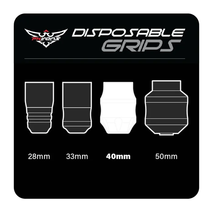 FK Irons Anal FK Irons EXO Rubber 40mm Disposable Tattoo Grips Black Box of 24