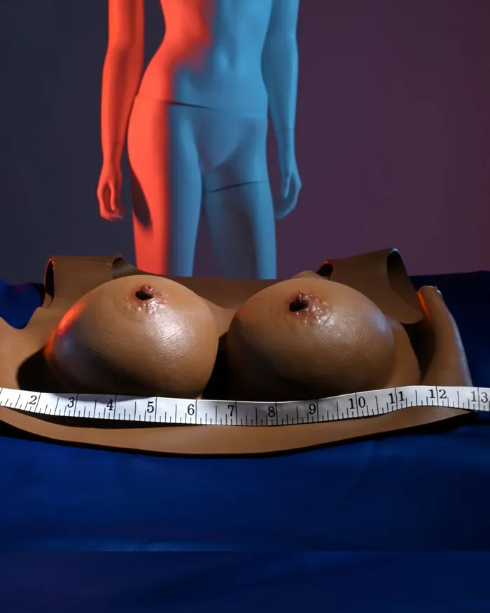 Gender X Wearable Silicone C Cup Breasts Chocolate Evolved Novelties Anal