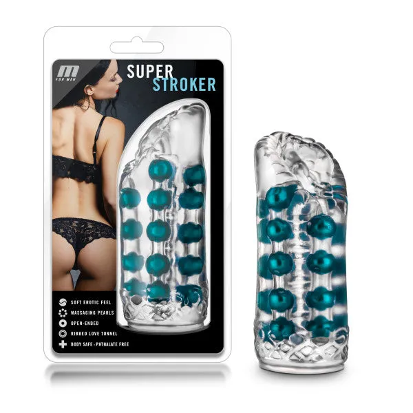 Male Sex Toys M For Men Ribbed See Through Super Stroker Blush