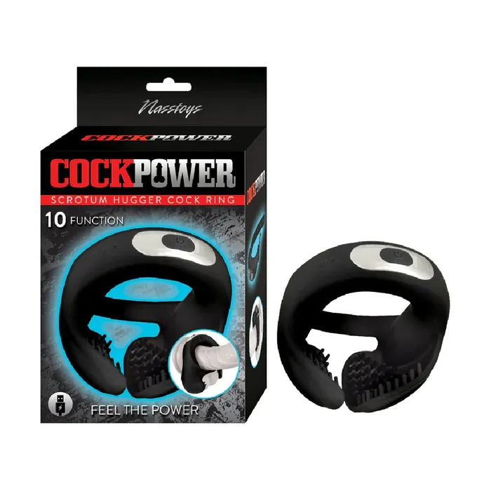 Nasstoys Male Sex Toys Cockpower Scrotum Hugger Vibrating Black Cock Ring