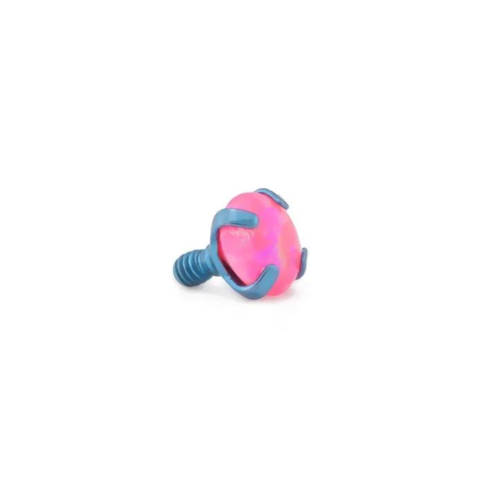 Tilum 14g12g Internally Threaded Square ProngSet 3mm Round Opal Top Price Per 1 Tilum Anal