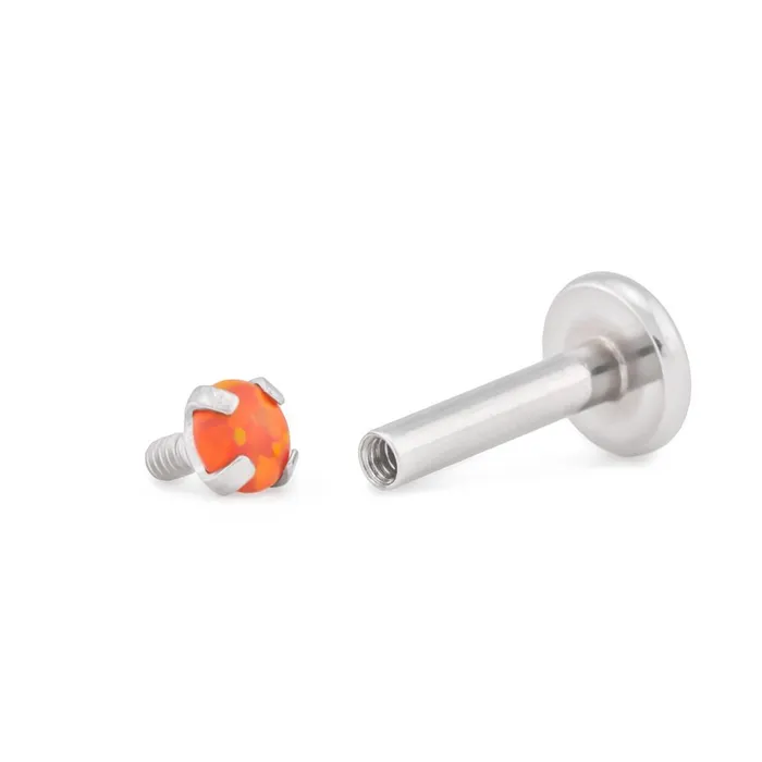 Tilum 14g12g Internally Threaded Square ProngSet 3mm Round Opal Top Price Per 1 Tilum Anal