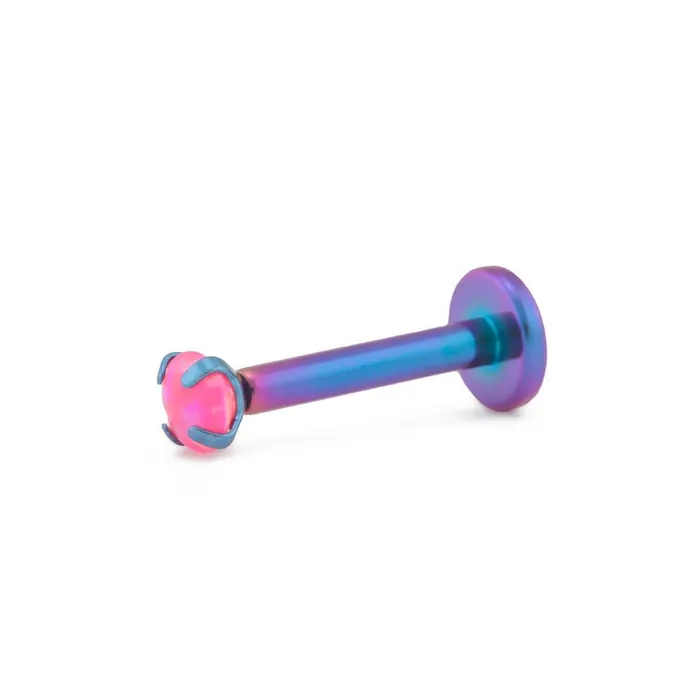 Tilum 14g12g Internally Threaded Square ProngSet 3mm Round Opal Top Price Per 1 Tilum Anal