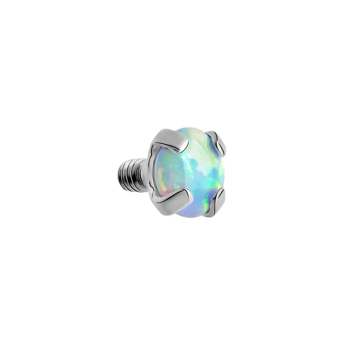 Tilum 14g12g Internally Threaded Square ProngSet 3mm Round Opal Top Price Per 1 Tilum Anal