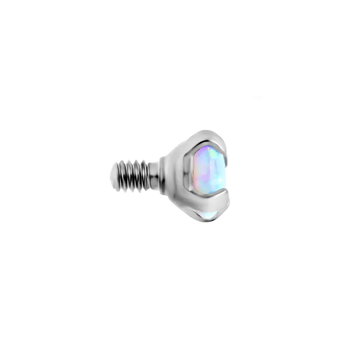 Tilum 14g12g Internally Threaded Square ProngSet 3mm Round Opal Top Price Per 1 Tilum Anal