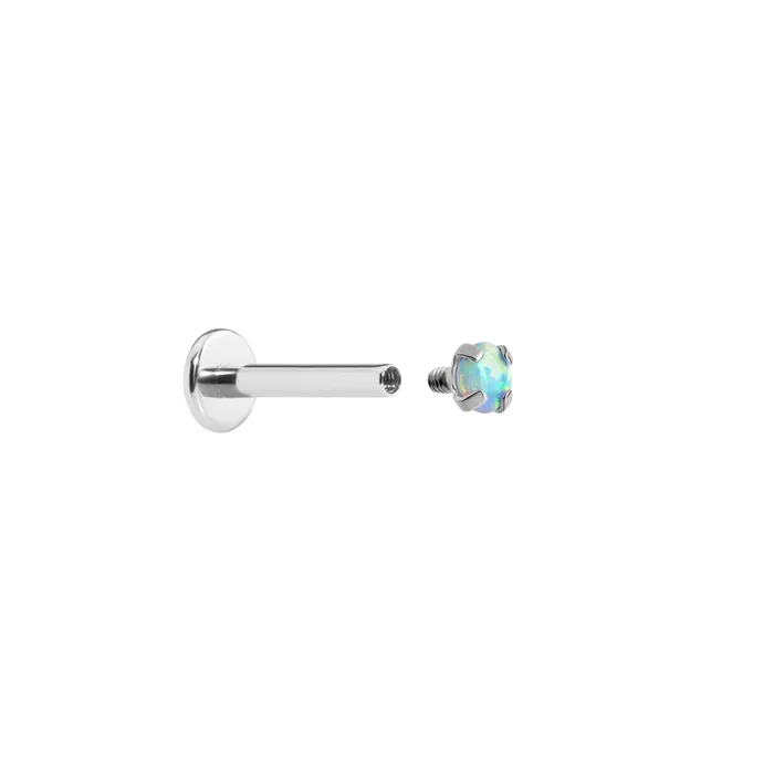 Tilum 14g12g Internally Threaded Square ProngSet 3mm Round Opal Top Price Per 1 Tilum Anal