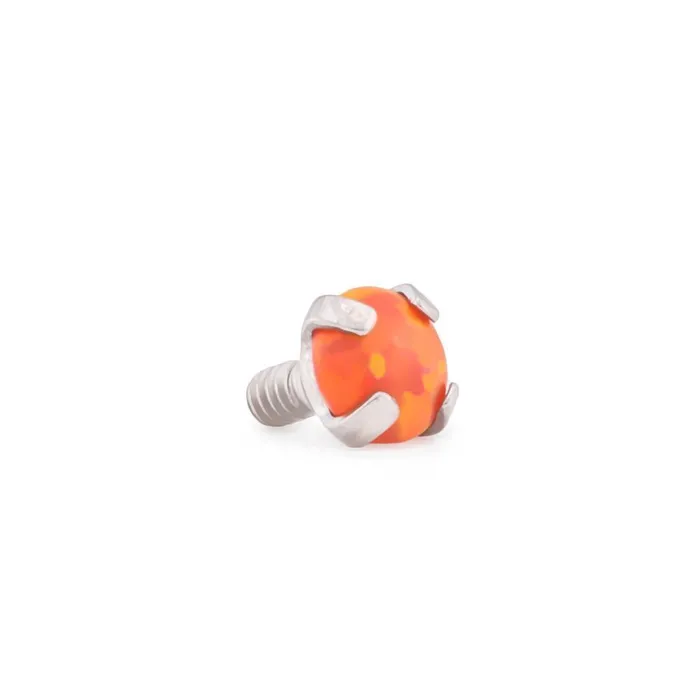 Tilum 14g12g Internally Threaded Square ProngSet 3mm Round Opal Top Price Per 1 Tilum Anal