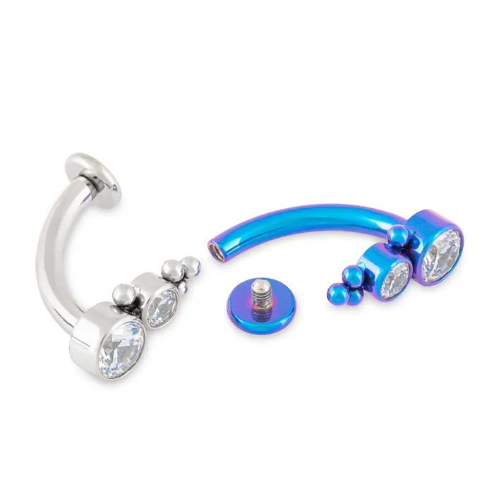 Tilum 14g 38 Internal Jeweled Bubbles Titanium Belly Button Ring Tilum Male Sex Toys