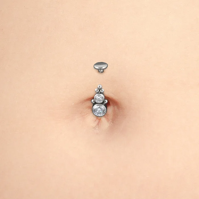 Tilum 14g 38 Internal Jeweled Bubbles Titanium Belly Button Ring Tilum Male Sex Toys