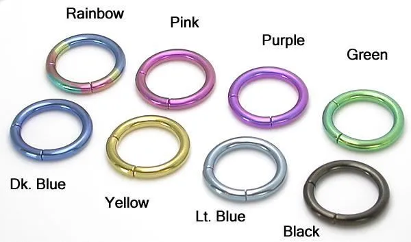Tilum Anal Tilum 12g PVD Black Titanium Segment Ring Price Per 1