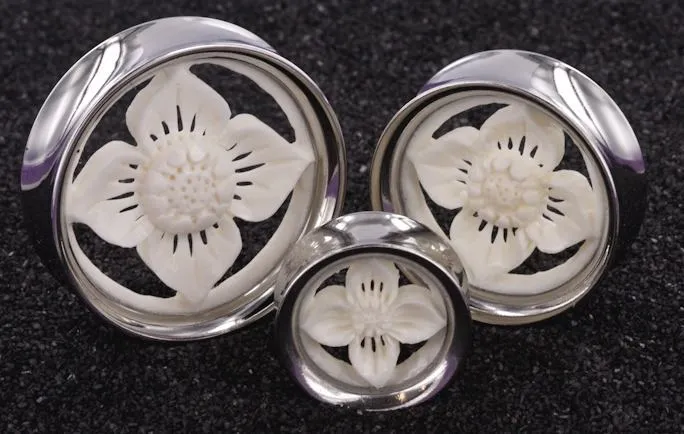 Vibrators Elementals Organics FLOWER Bone SYNTHESIS PLUGS 18mm 34mm Price Per 1 Vibrators Elementals Organics FLOWER Bone SYNTHESIS PLUGS 18mm 34mm Price Per 1