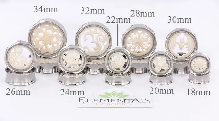 Vibrators Elementals Organics FLOWER Bone SYNTHESIS PLUGS 18mm 34mm Price Per 1