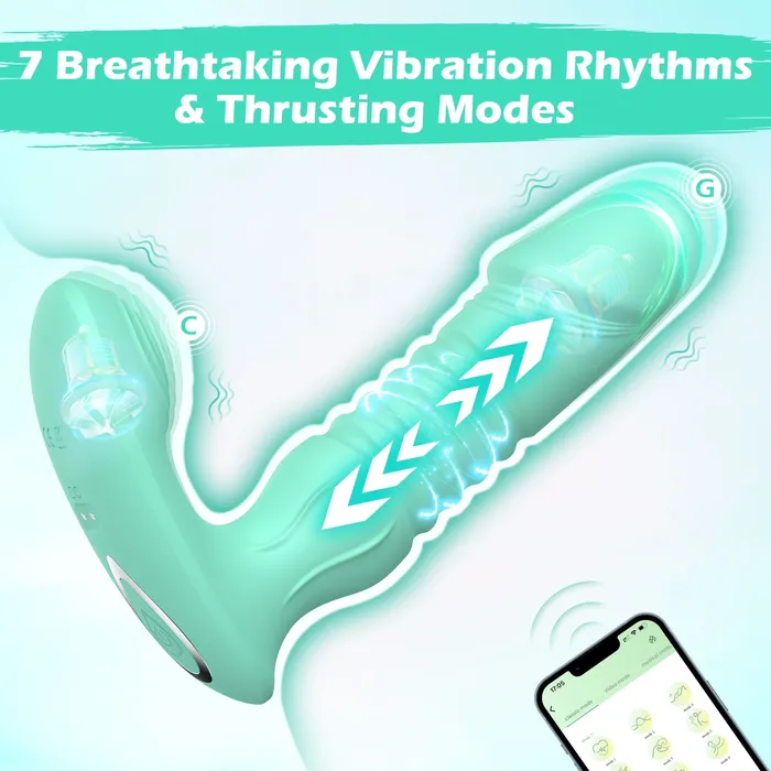 Amovibe Dildo G Spot Vibrator with Thrusting Functions Flexible Design Female Sex Toys