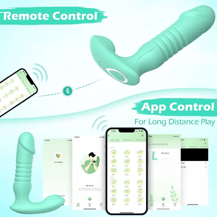 Amovibe Dildo G Spot Vibrator with Thrusting Functions Flexible Design Female Sex Toys
