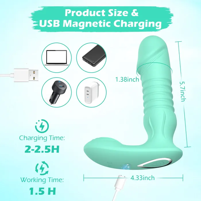 Amovibe Dildo G Spot Vibrator with Thrusting Functions Flexible Design Female Sex Toys