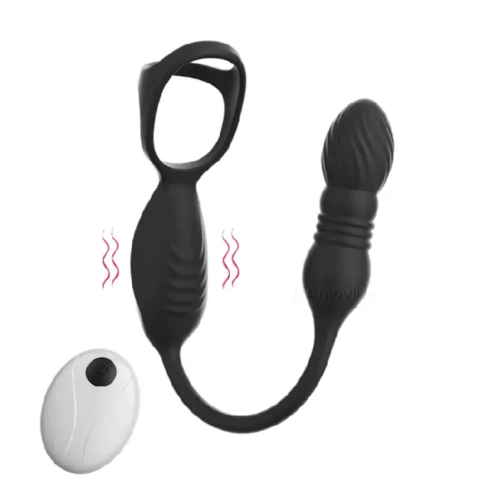 Amovibe Male Sex Toys Remote Thrusting Prostate Massager with 10 Vibrating Functions Amovibe Male Sex Toys Remote Thrusting Prostate Massager with 10 Vibrating Functions