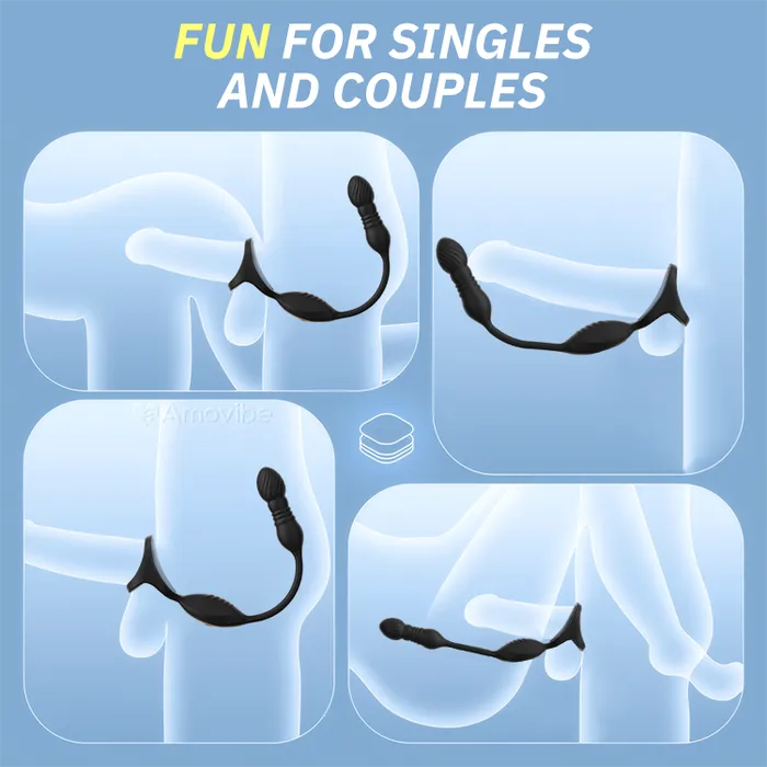 Amovibe Male Sex Toys Remote Thrusting Prostate Massager with 10 Vibrating Functions Amovibe Male Sex Toys Remote Thrusting Prostate Massager with 10 Vibrating Functions