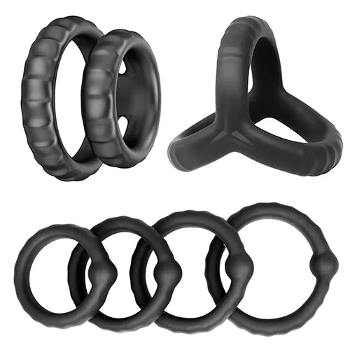 Amovibe Male Sex Toys Silicone Cock Ring Set