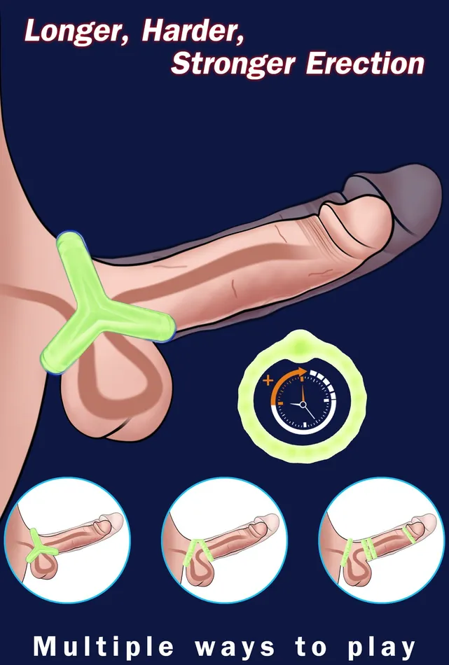Amovibe Male Sex Toys Silicone Cock Ring Set