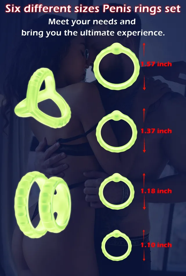 Amovibe Male Sex Toys Silicone Cock Ring Set