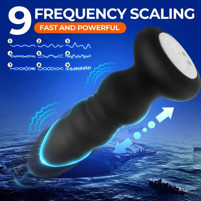 Amovibe Male Sex Toys Vibrating Butt Plug with LED Mode
