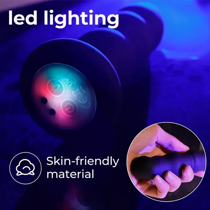 Amovibe Male Sex Toys Vibrating Butt Plug with LED Mode