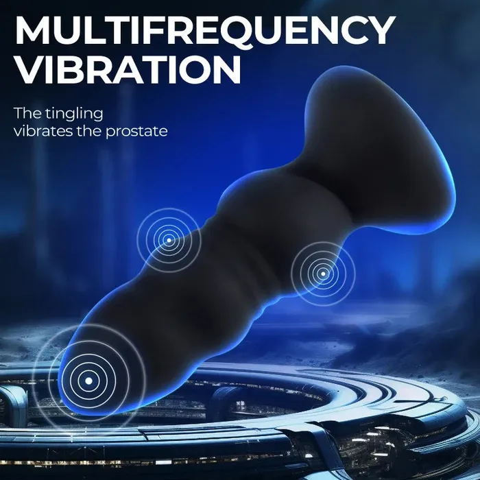 Amovibe Male Sex Toys Vibrating Butt Plug with LED Mode