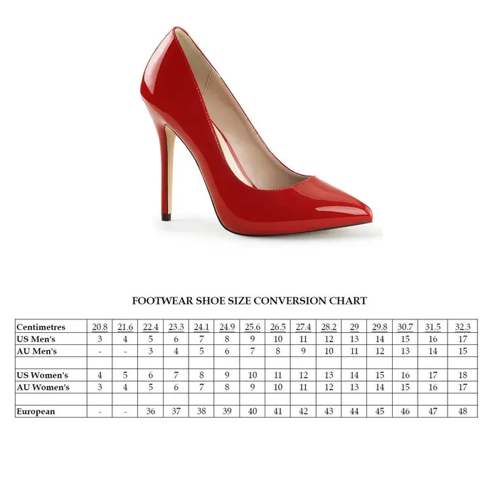 Amuse 20 Classic Pump with 5 inch heel Red Patent ShhhEFW Anal