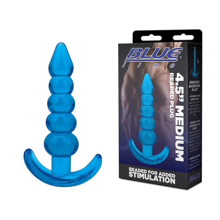 Anal Fairvillacom Blue Line C B 45 Beaded Plug Jelly Blue Medium