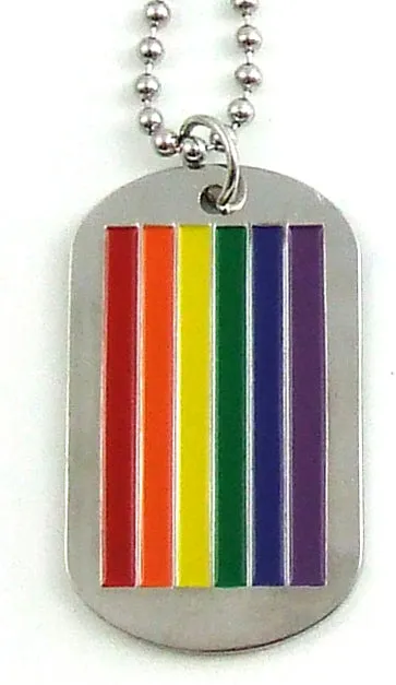 Anal Fairvillacom RAINBOW MILITARY ID TAG NECKLACE