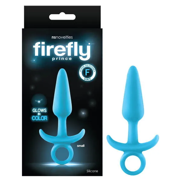 Anal ShhhWndsr Firefly Prince GlowintheDark Silicone Butt Plug Blue