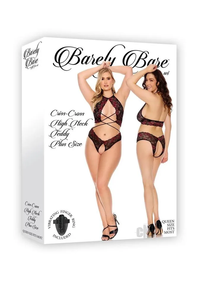 Barely B Criss Cross High Neck Teddy Blk Fairvillacom Vibrators