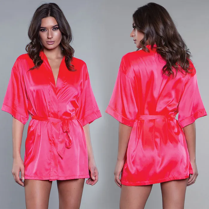 BeWicked Satin RobeHot Pink 1X Fairvillacom Vibrators