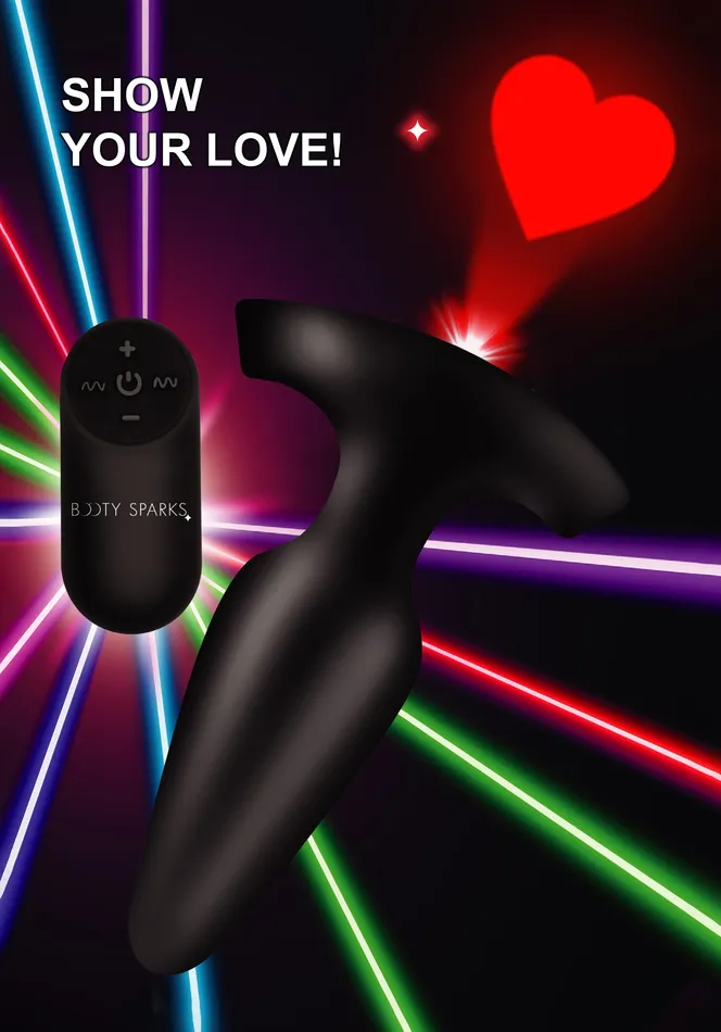 Booty Sparks Laser Heart Anal Plug wRemote Large Fairvillacom Anal