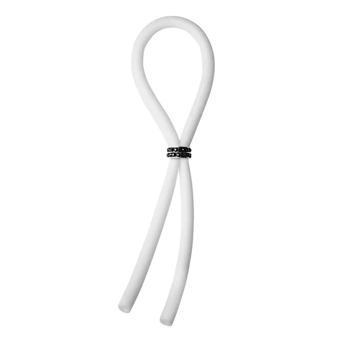CRING LASSO BLACK GEMS BEAD SILICONE WHITE PHS INTERNATIONAL Anal